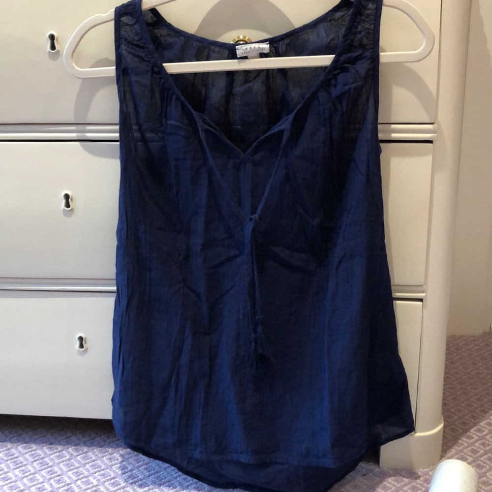 Soft Joie Navy Sleeveless Cotton blouse.  XS
